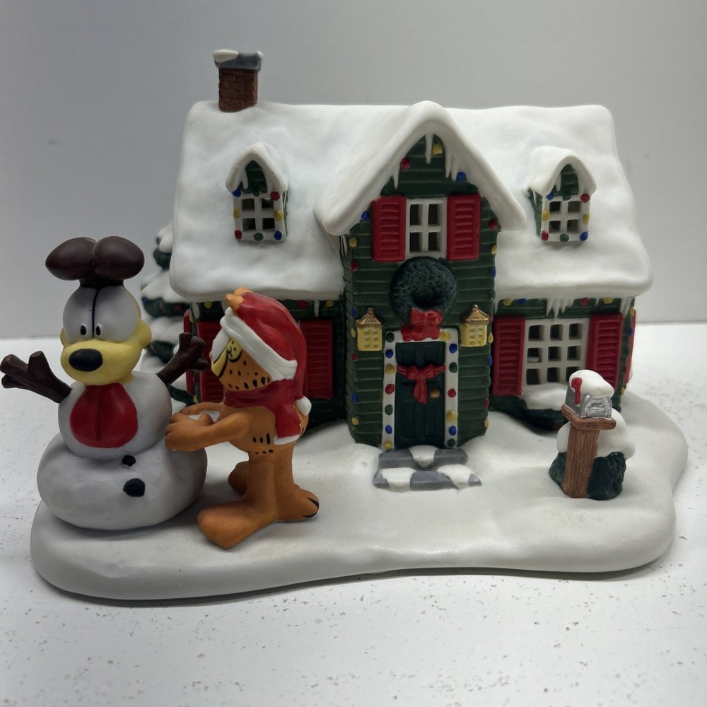 1994 Danbury Mint Christmas Garfield's House Jim Davis, Christmas Village